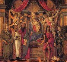 virgen con el nino cuatro angeles y seis santos (retablo de san bernabe) hacia 1487.jpg